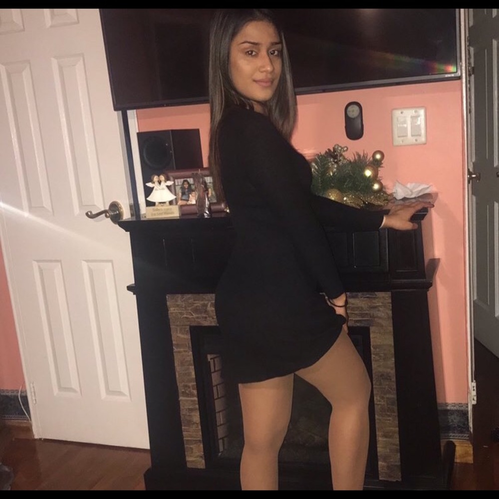 Little black sweater dress